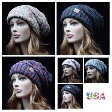 Hombre Mujer CC Beanie Cap Bubble Knit Over Slouch Baggy Hat Winter Ski Hat  eb-32878232